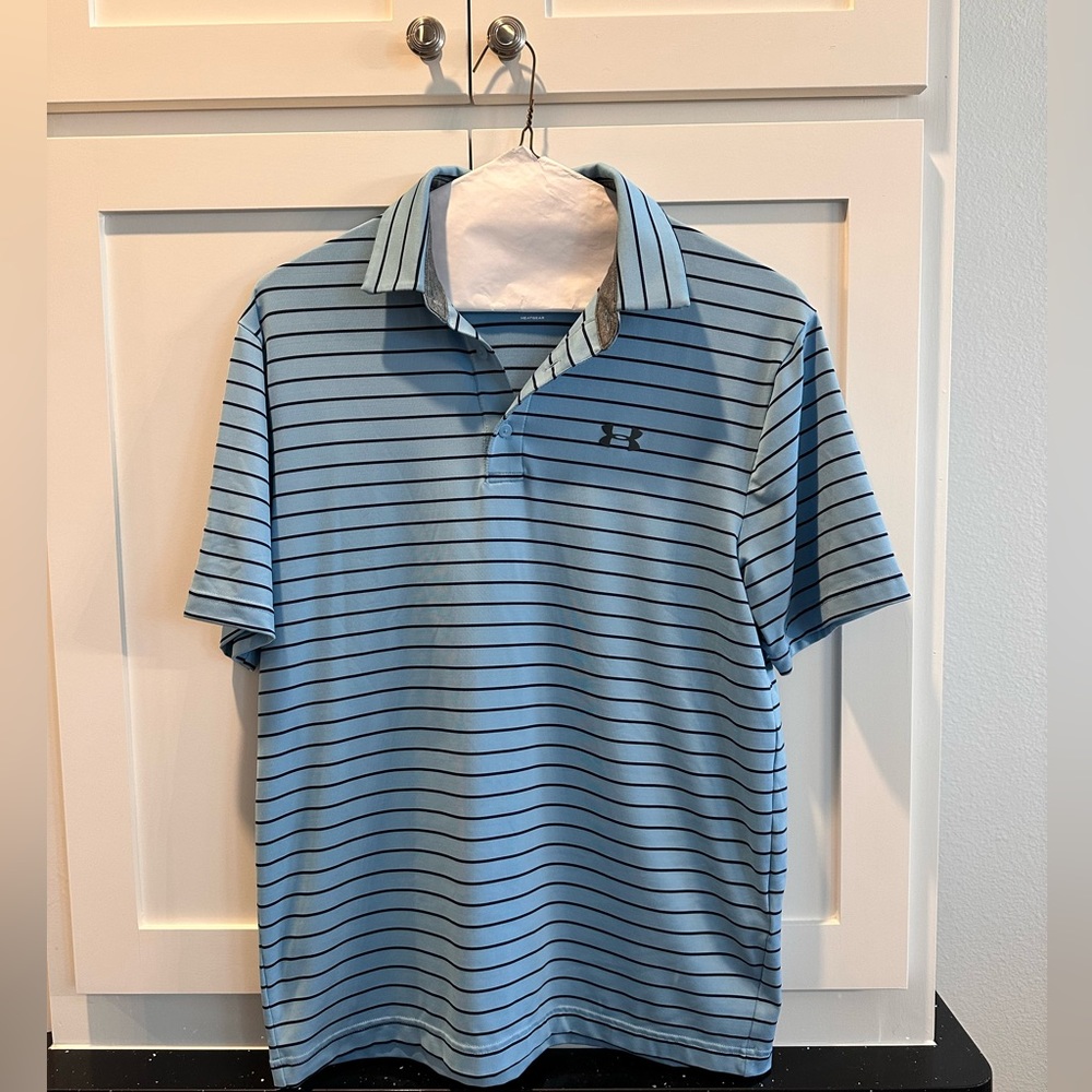 Under armour short sleeve pull over golf shirt size M